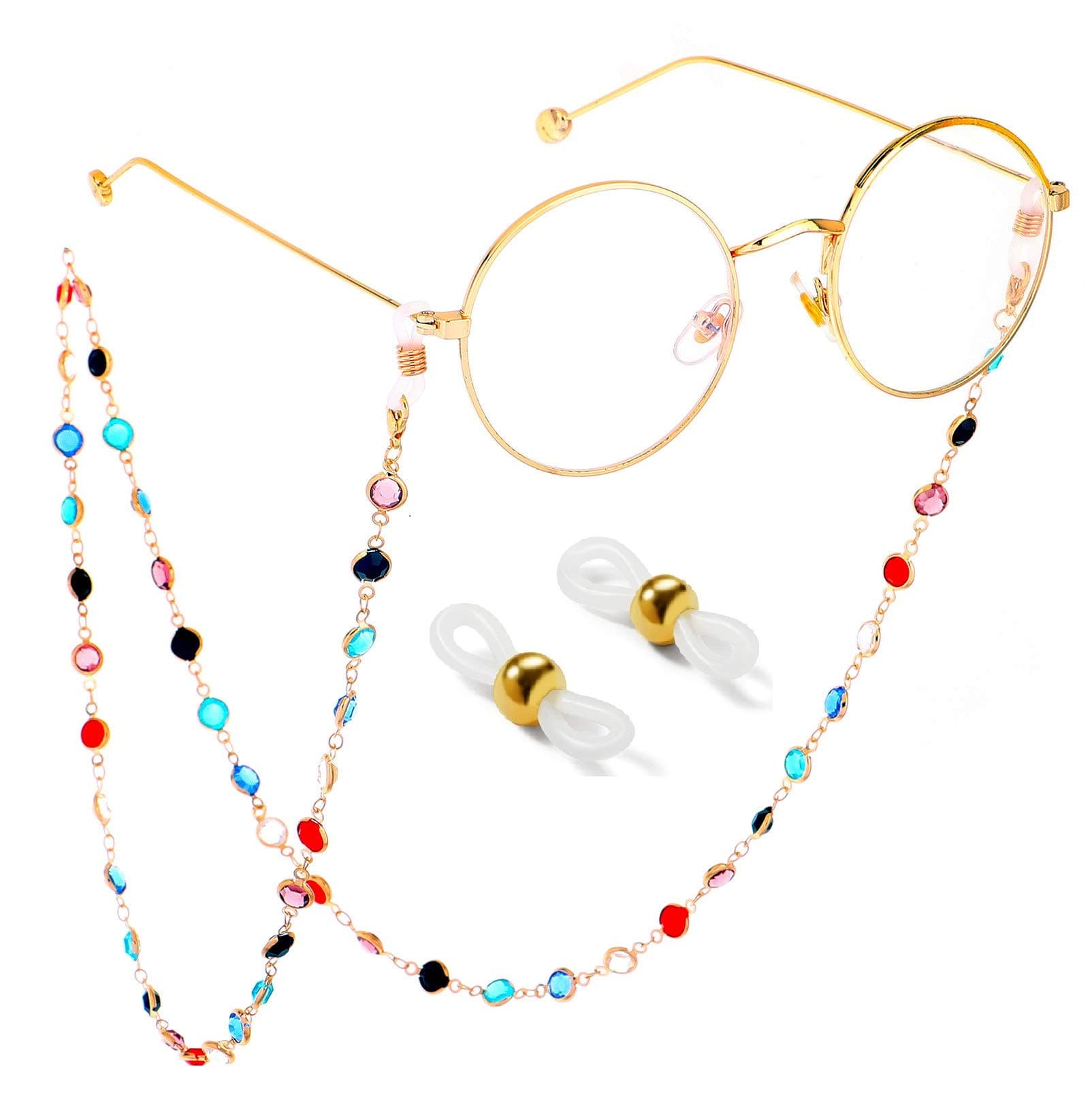 Colorful Beaded Eyeglass Chain Sunglass Holder Strap Eyeglass Necklace Chain Cord for Women