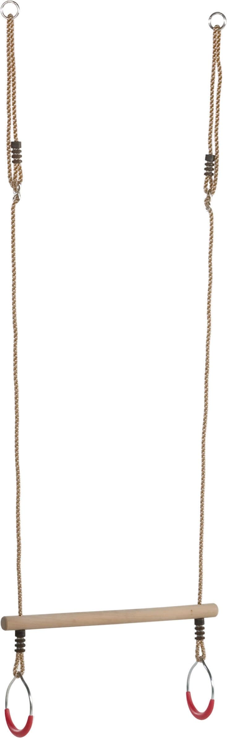 Little Duck Bear Wooden Ring Trapeze With Metal Gym Rings Swing Attachment For Children's Swing Frames.