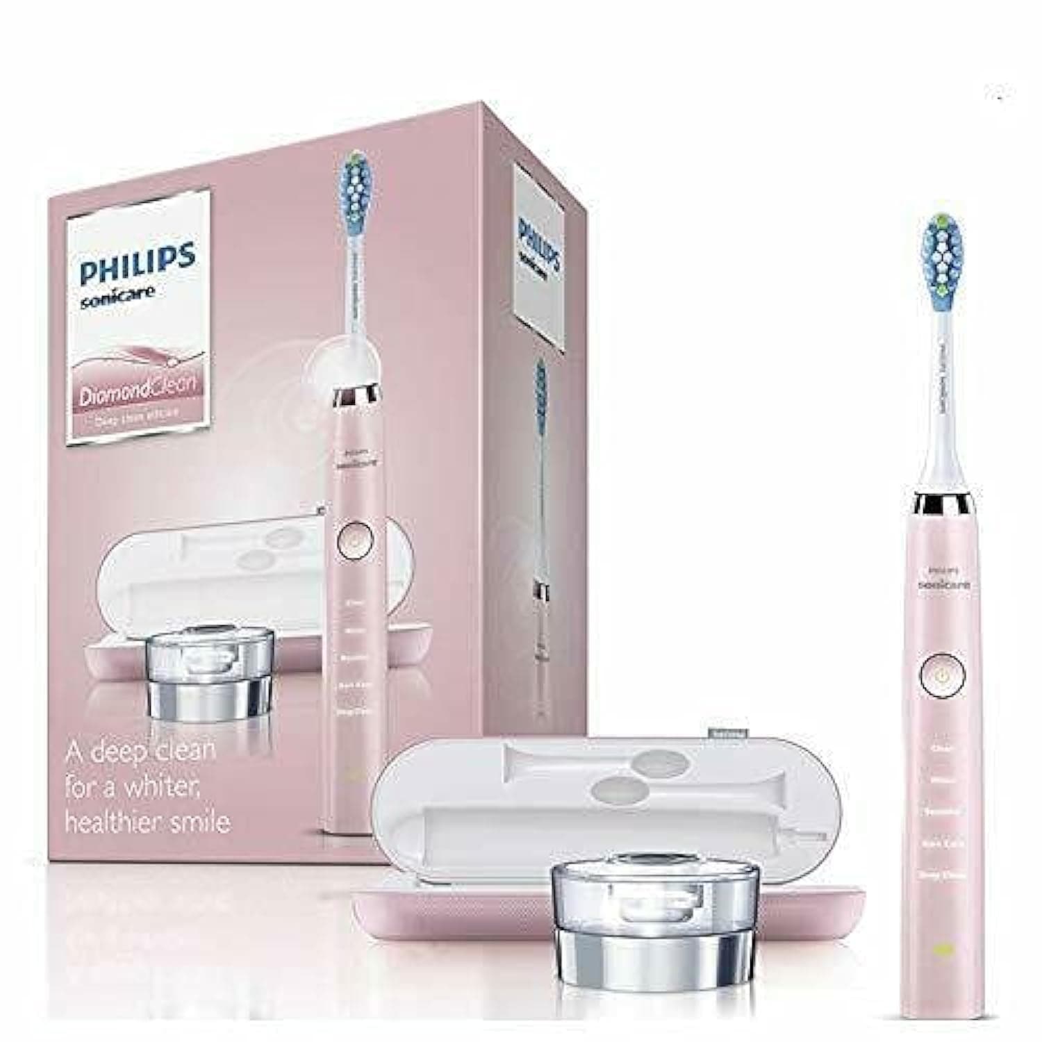 Philips Sonicare DiamondClean - Latest Model - 3rd Generation Electric Toothbrush, Pink Edition (2-pin Plug with USB Travel Charger)