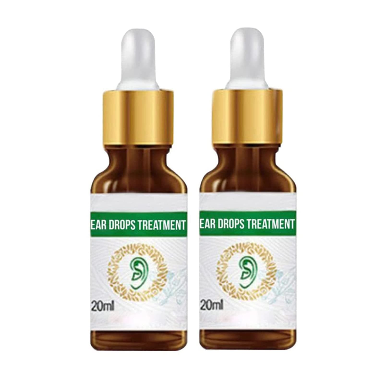 Organic Ear Ringing Remedy Drops, Ear Drops for Ear Infection Treatment, Pain & Earache Drops, Relieves Ear Aches, Infections, Swimmer's Ear, Tinnitus Ear Drops, 20ml Effectively (2Pcs)