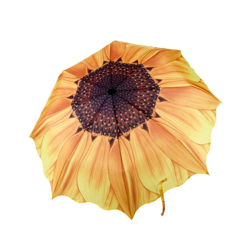 JOBEDESunflower Travel Umbrella, Flower Three Folding Umbrellas Folding Portable Umbrella with Sunflower Pattern Anti-Ultraviolet Sun Umbrella for Rain Sun Men and Women Outdoor Wedding Gifts Yellow