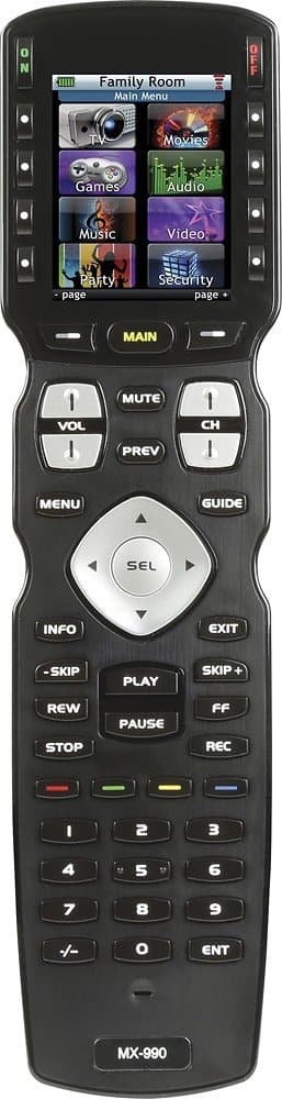 UNIVERSAL REMOTE MX-990 Complete Control IR/RF Remote with Color LCD Screen, Black (MX990)