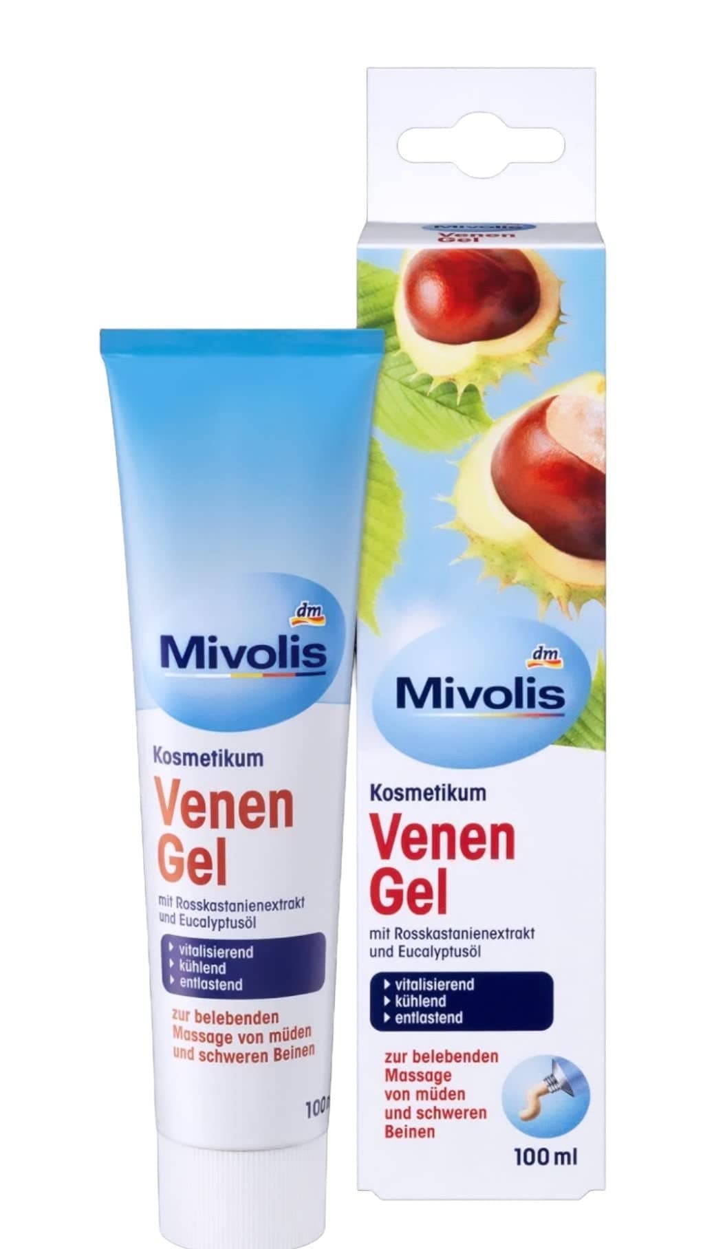 Mivolis dm Vein Gel with Horse Chestnut Extract and Eucalyptus Oil, 100 ml / 3,38 Oz