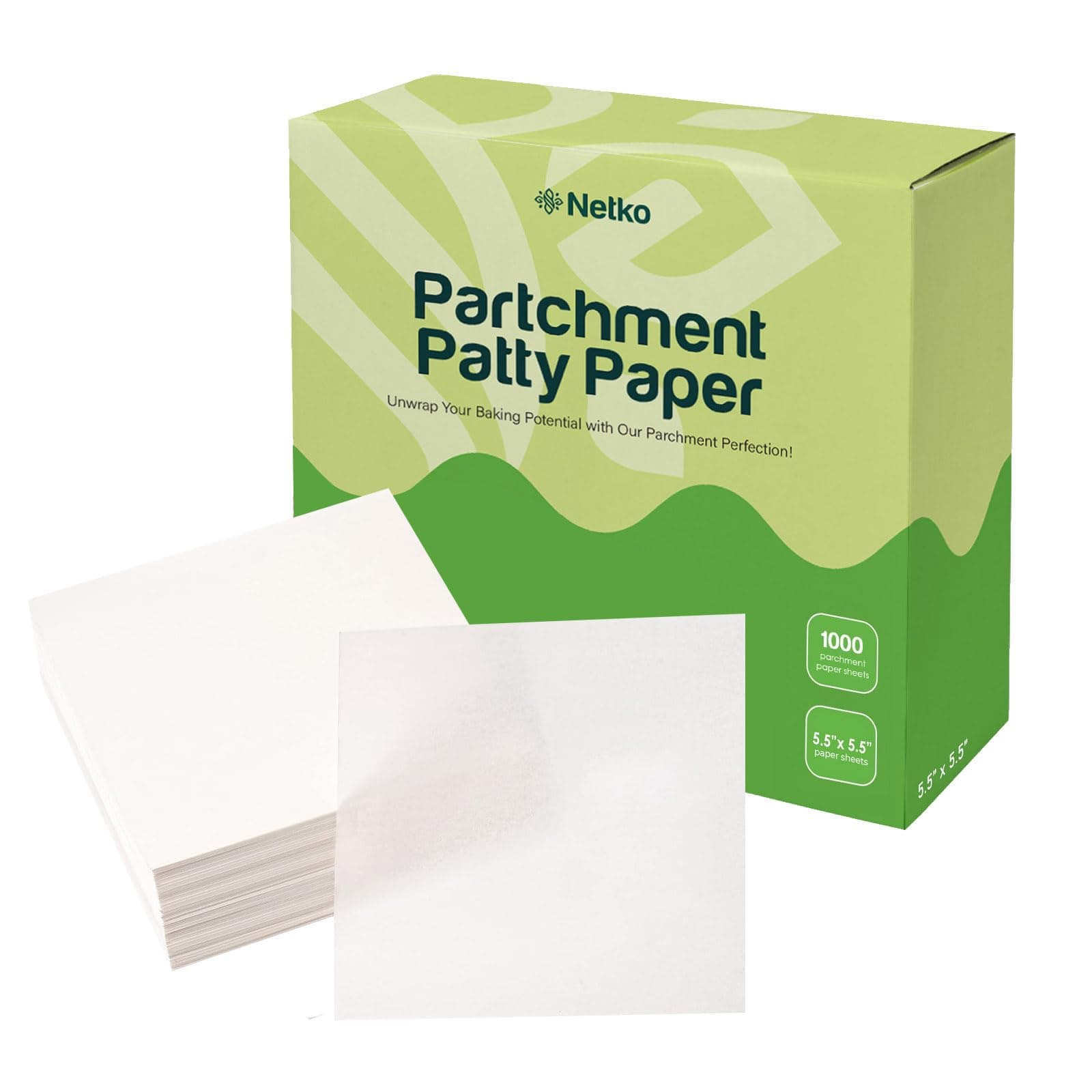 Patty Paper - Hamburger press Patty Paper Sheets 5.5x5.5" - 1000 Non stick Wax Burger Patty paper Squares for Burger Press, Freezing & More