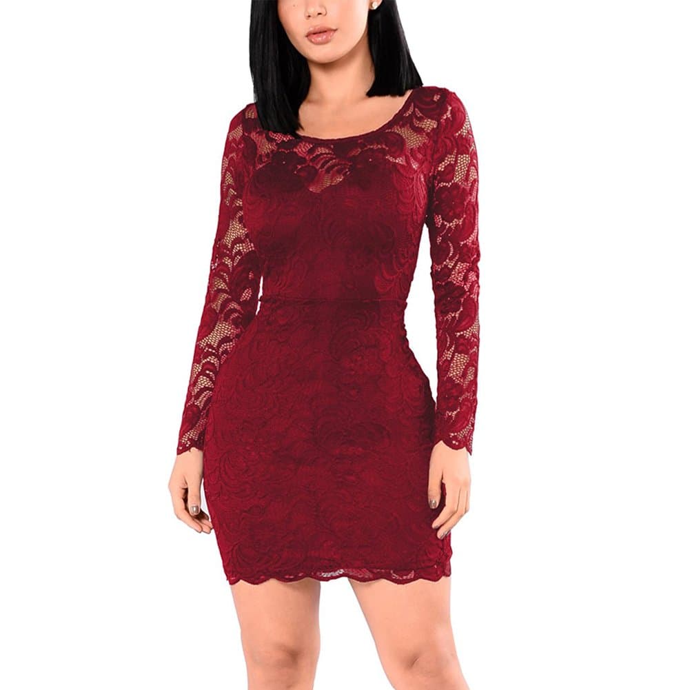KJSEXY Women's Floral Lace Formal Bodycon Cocktail Party Dress