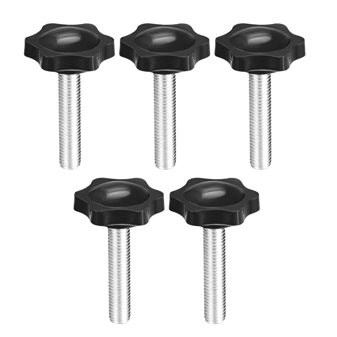 UxcellClamping Screw Knob, 48mm Dia Plum Hex Shaped Grips Star Knob M8 x 40mm Male Thread, 5pcs