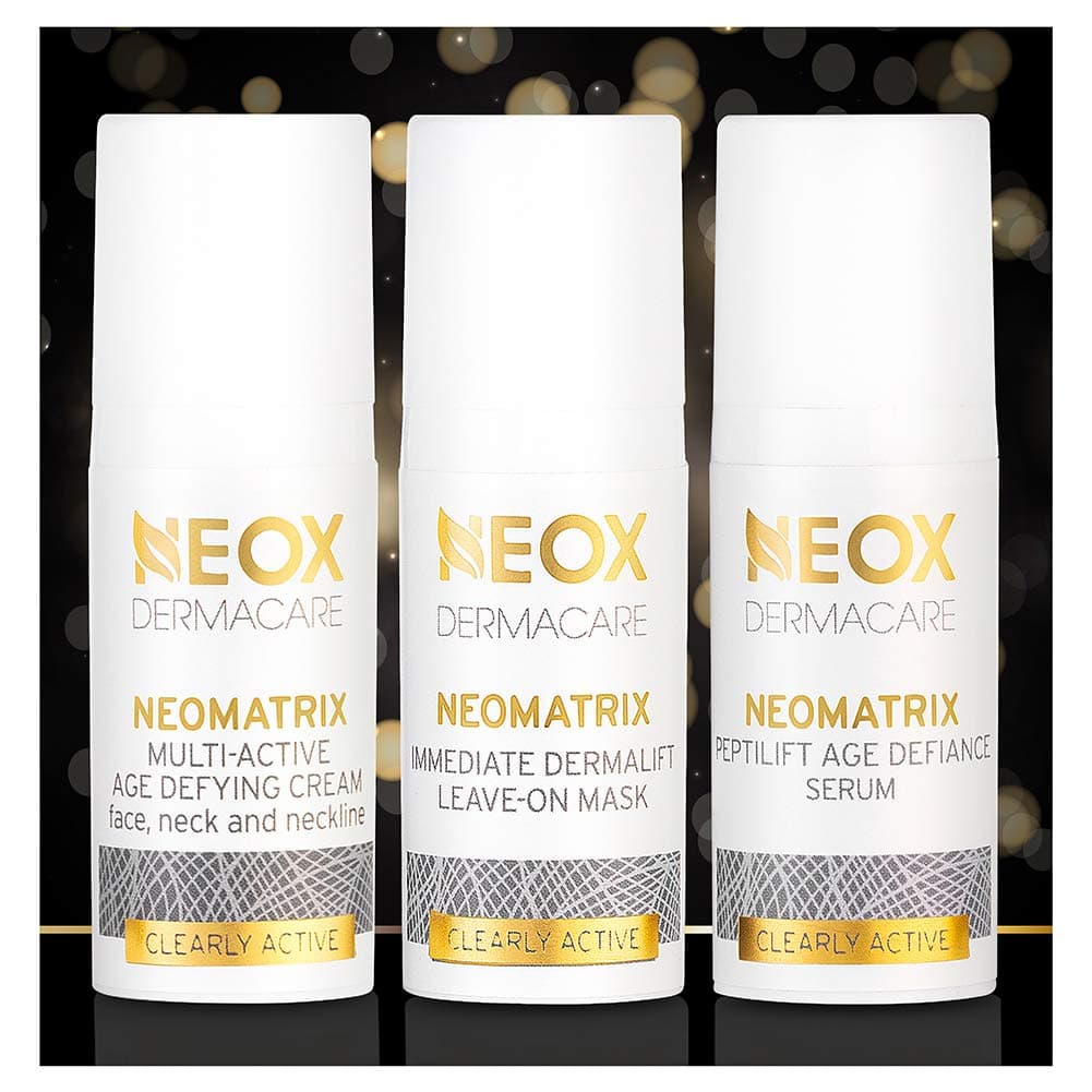 NeoMatrix Introduction Trio - 3 x 10ml Bottles Peptilift Serum DermaLift Leave-On Mask Age Defying Face Cream Anti Aging Skin Care Kit for Tightening Lifting Firming Reduce Wrinkles (Introduction Kit)