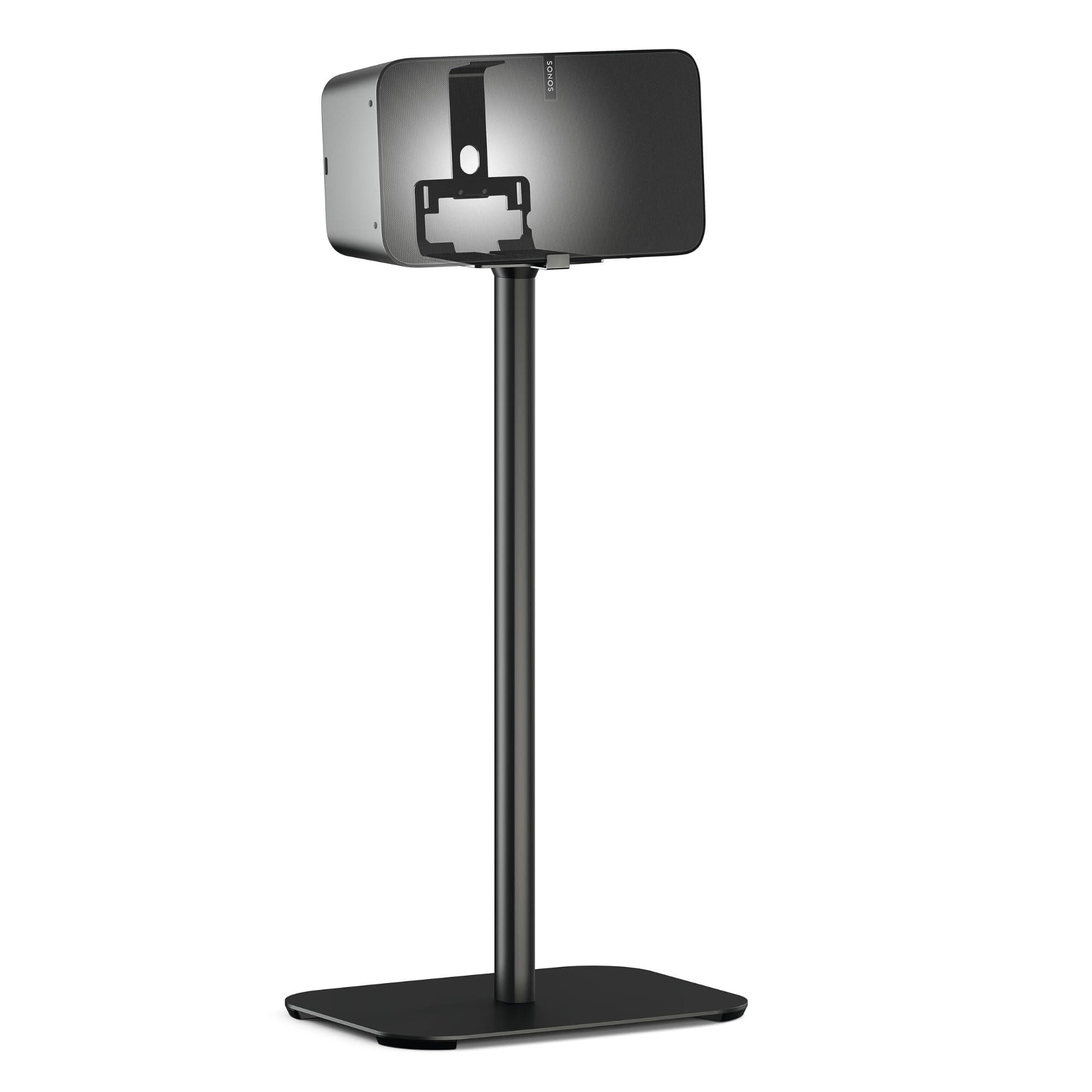 Sound 3305 Universal Speaker Floor Stand | Max. 15 lbs (6.5 kg) | Height: 29.5 inch | Also fits Sonos Five & Play:5 | Universal Compatibility | Black | 1 Floor Stand
