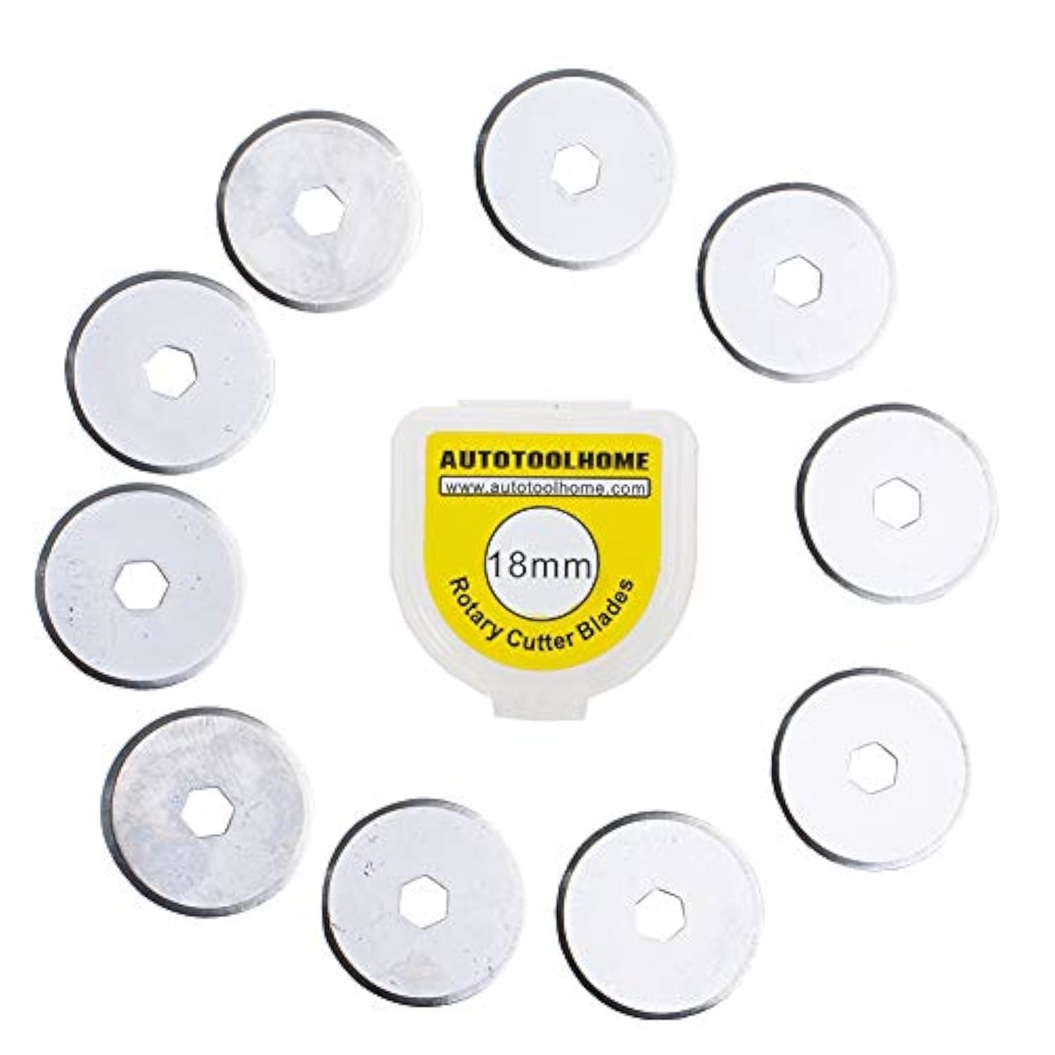 18mm Rotary Cutter Blades 10 Pack Replacement Rotary Blades Cutting Fabric Paper Quilting Scrapbooking Sewing Patchwork Tool