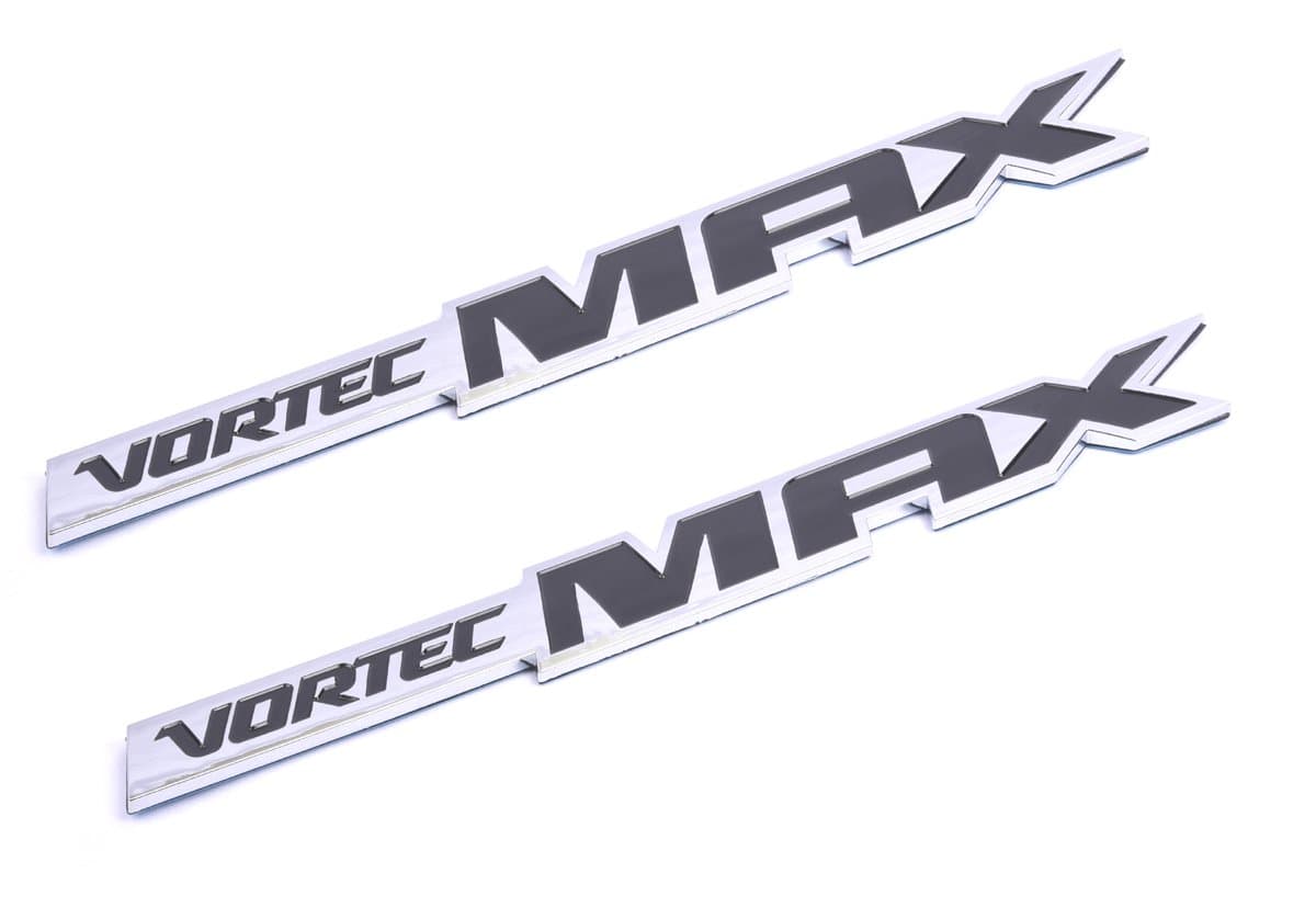 Aimoll 2pcs Vortec Max Door Emblem Logo, Badge Plate Band Decal for Chevrolet 06-09 Silverado Sierra SS 6.0 Gm Truck 6.0 Liter (Chrome Black)