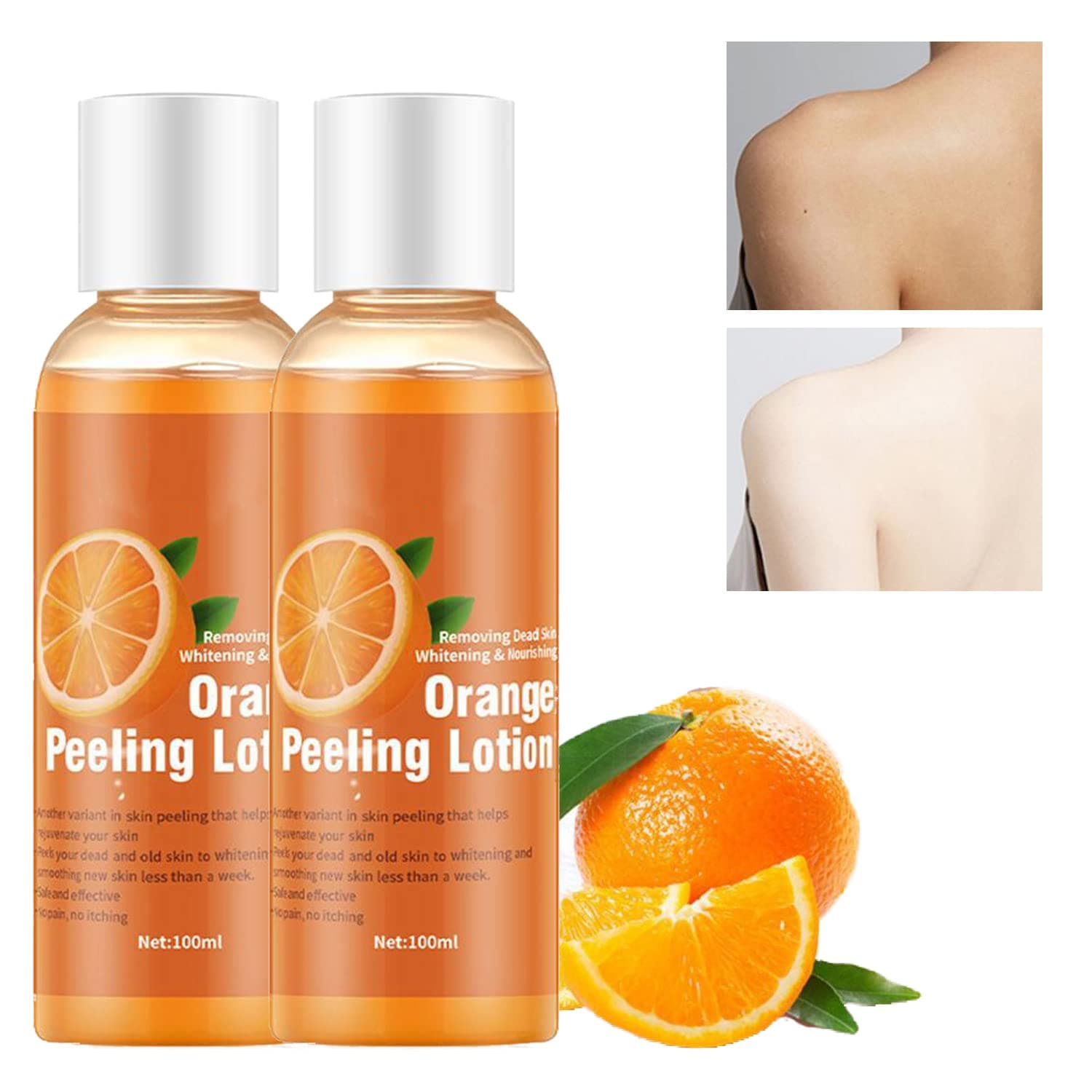Orange Peel Peeling Cream Skin Peeling Gel Body Lotion Cleaning Gentle | Formulated with orange peel extract, rich in vitamin C | Antioxidant Whitening (2pcs)