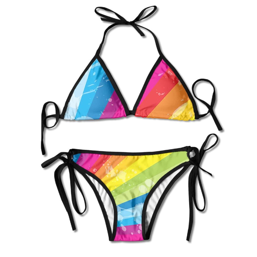Fashion Women Colourful Ink Bikini Set Beach Bathing Suit