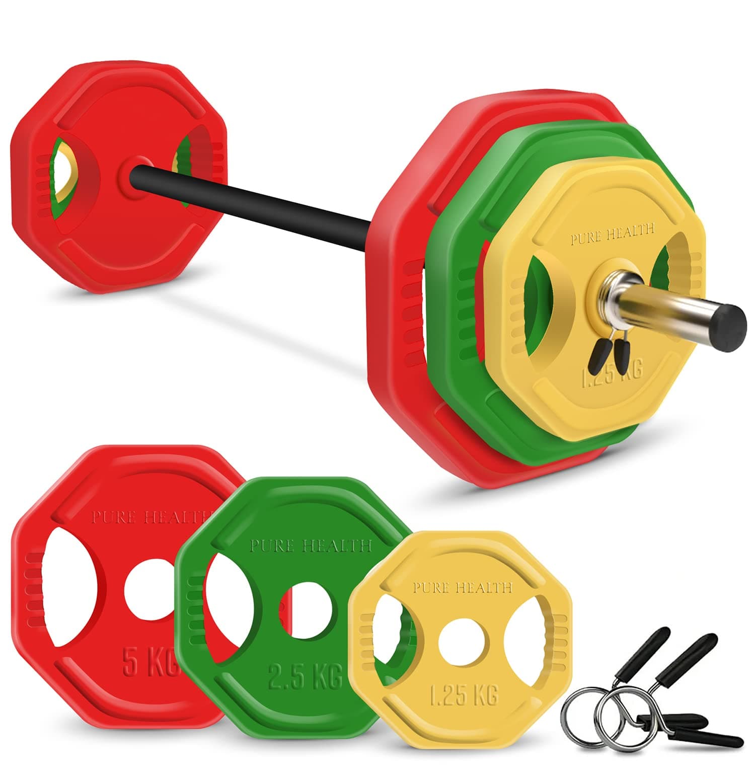 Adjustable 20kg 30kg 40kg Barbell Weights Set - Ideal Studio Pump Weights - Barbell Set for Home Exercise - Barbell & Weights - Strength Training Equipment Commercial