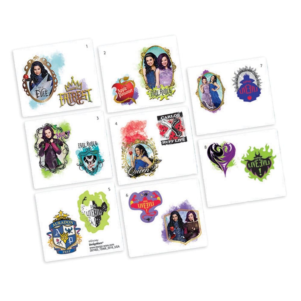 Disney Descendants Tattoo Favors 16 Pack Party Supplies