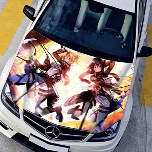 Waterproof hot anime attack on titan Car Hood Vinyl Sticker & Levi Ackerman Vinyl Stickers & Mikasa Ackerman car sticker & Sasha Blouse sticker (PKTG-24, 150CM130CM)