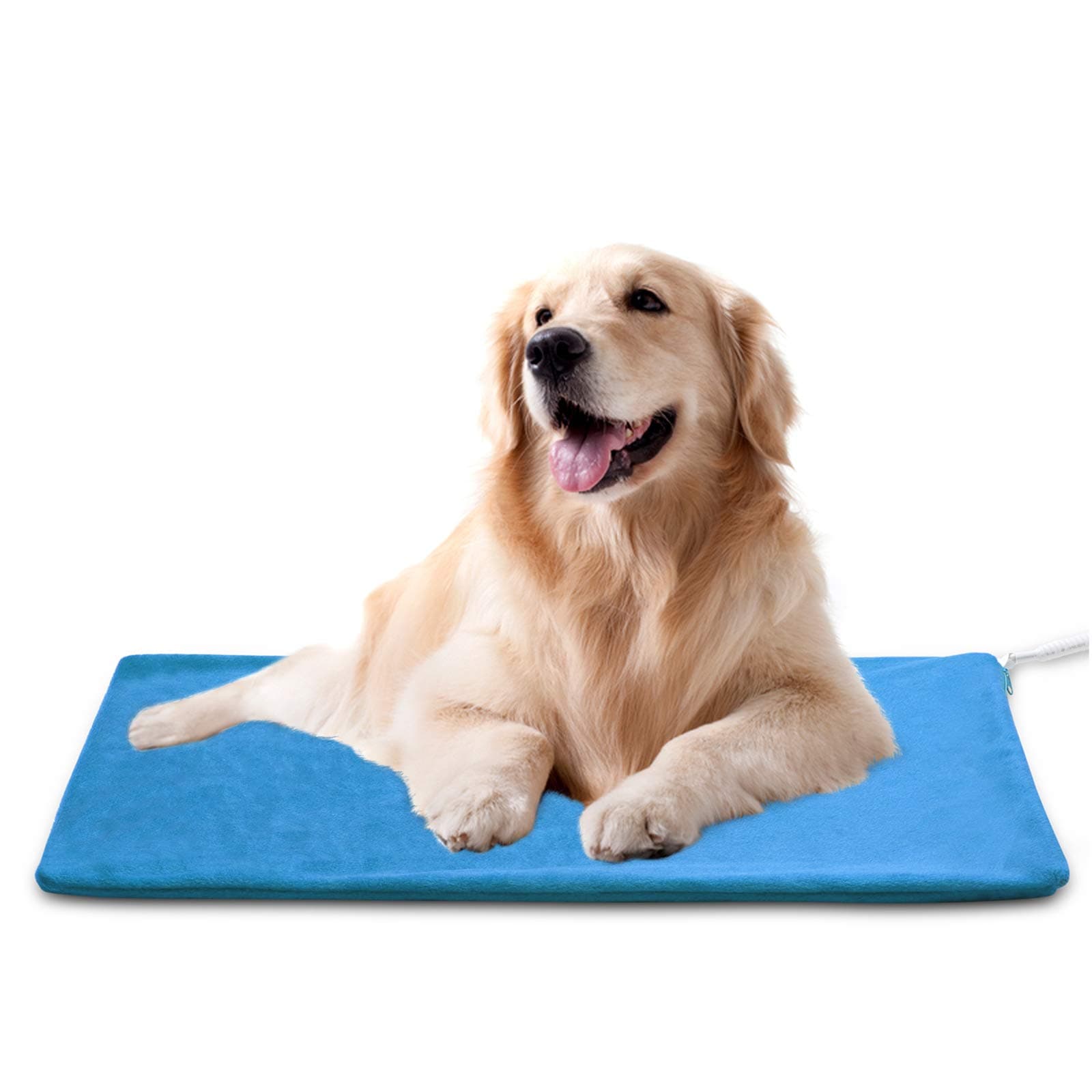 MARUNDA Pet Heating Pad,Cat Dog Electric Pet Heating Pad Indoor Waterproof,Auto Constant Temperature, Chew Resistant Steel Cord (Blue, M-16" x 20")