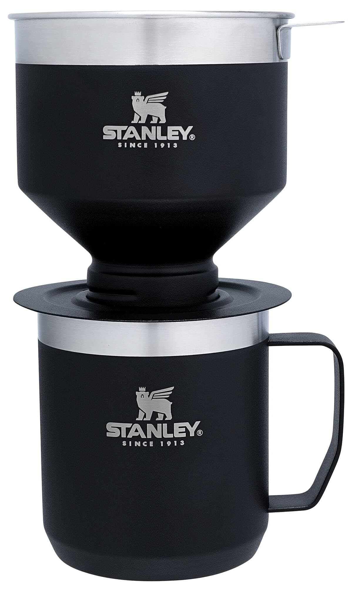 Stanley Perfect Brew Pour Over Set with Camp Mug- Reusable Filter - BPA-Free - Easy-Clean Stainless Steel Coffee Maker - Matte Black