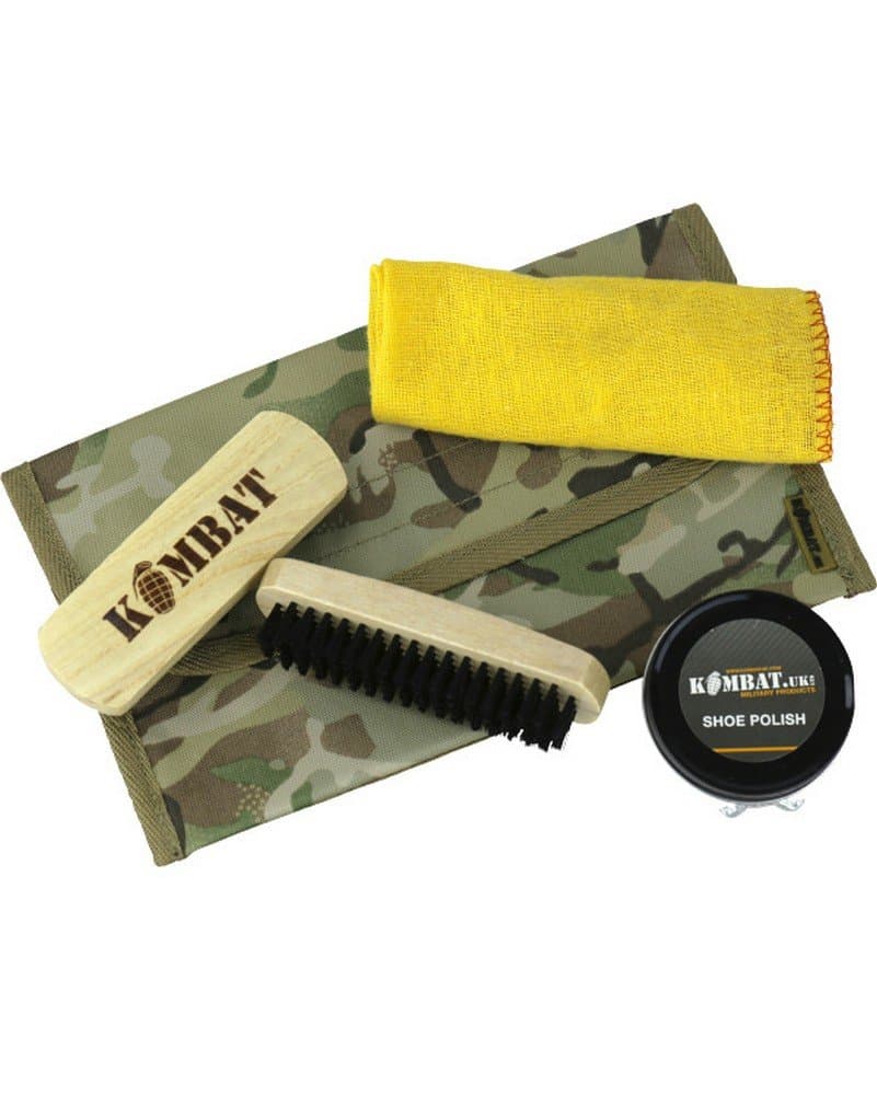 Military Forces Camouflage Boot Care Kit with Brown Polish - Military Personnel Cadets (BTP Camouflage)