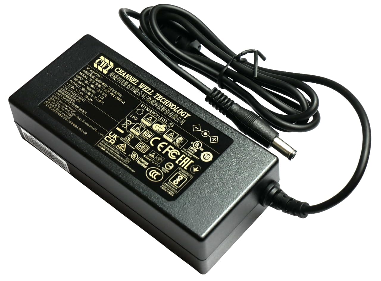 XGAGHB Genuine CWT 12V 5A (60W) AC Adapter for Monitors, TVs, CCTV, and Other Equipment. Model: KPL-060F-VI