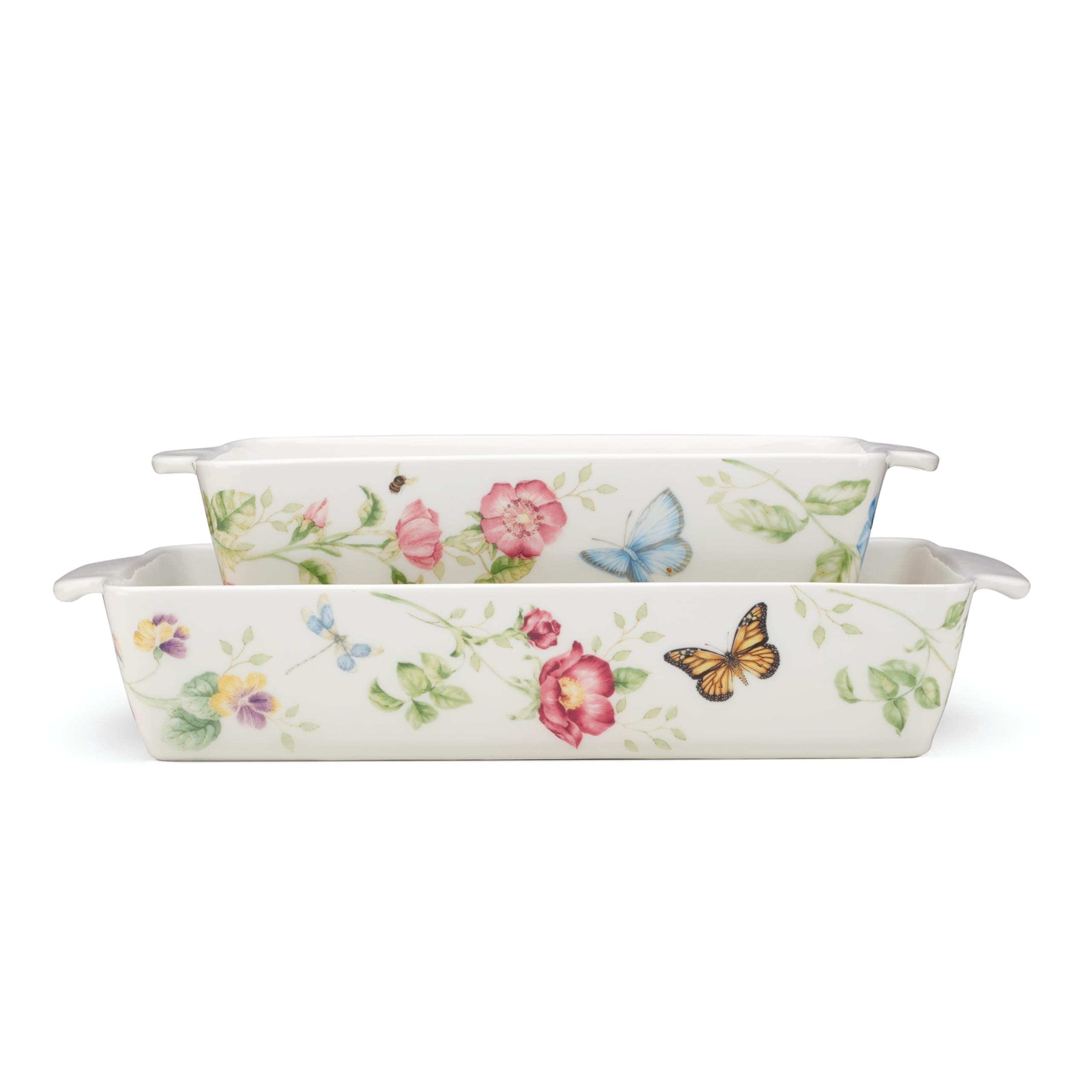 Lenox Butterfly Meadow Rectangular Baker 2-Piece Set, 9.70, Multi