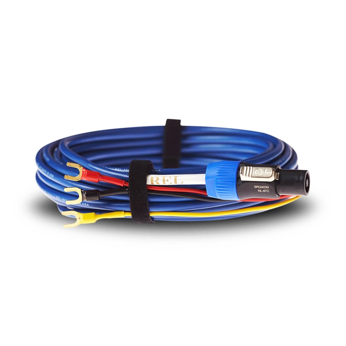 REL Acoustics Bassline Blue Subwoofer Cable – 3 Meter High-Performance Neutrik Speakon Connector for Powered Subwoofers – Premium Quality for Home Theater, HiFi Stereo Systems