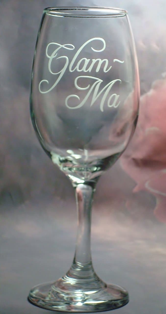 Grandmother Gift GlamMa New Grandma to be 13 oz Clear Wine Glass