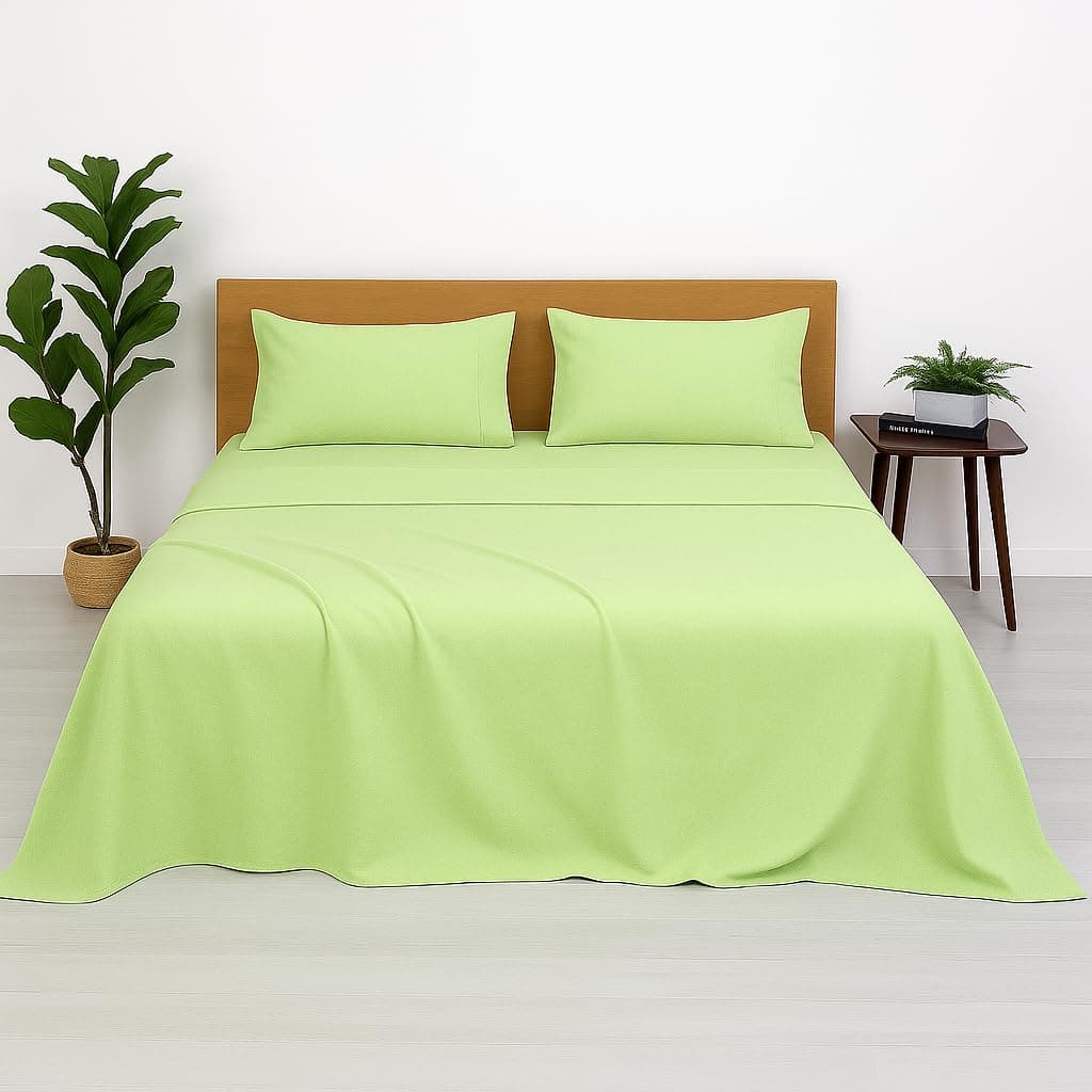 Cottington Lane Bed Sheet - Brushed Microfiber Bedsheets - Flat Bedsheets & Pillowcase - Super Soft Microfiber - Breathable Wrinkle, Fade Resistant & Cooling Sheets - Double - 90x100 Inch_Sage