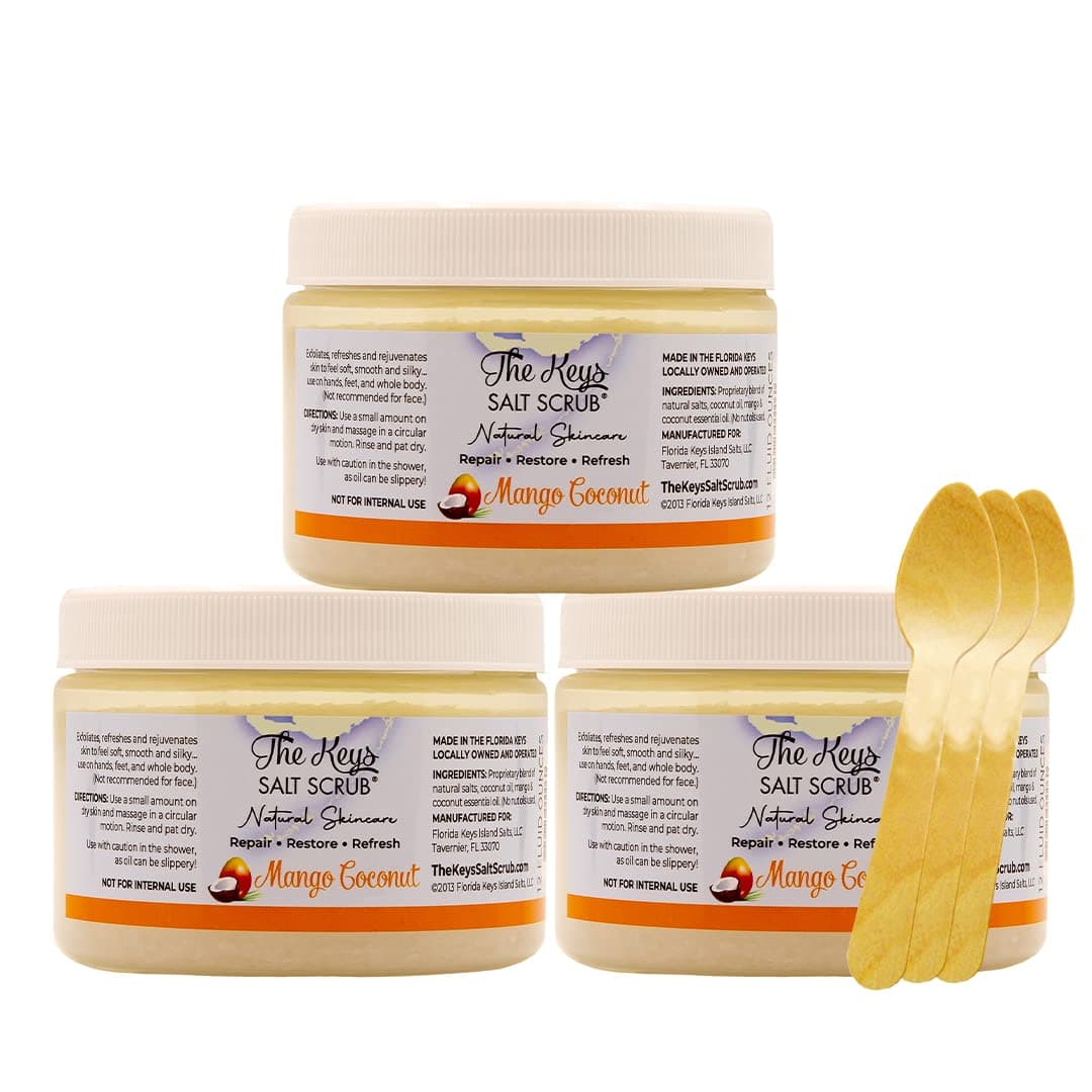 The Keys Salt Scrub (Mango Coconut 3 Pack)