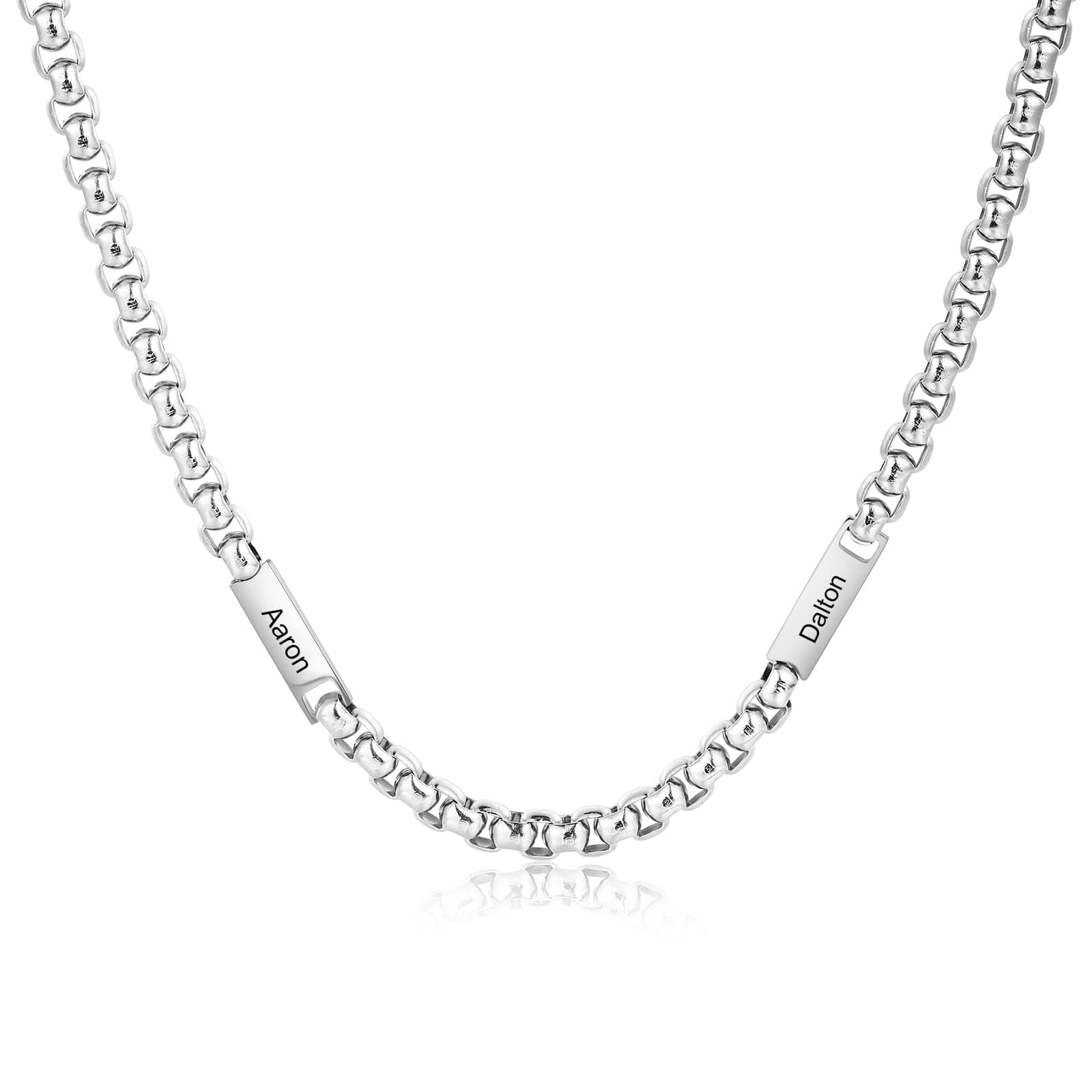 OPALSTOCK Father's Day Gift for Mens Personalization Men Necklace Customized Engraved Name Necklaces Stainless Steel with Chain Bf Hip Hop for Father's Day Gifts from Daughter Birthday Gifts for Dad