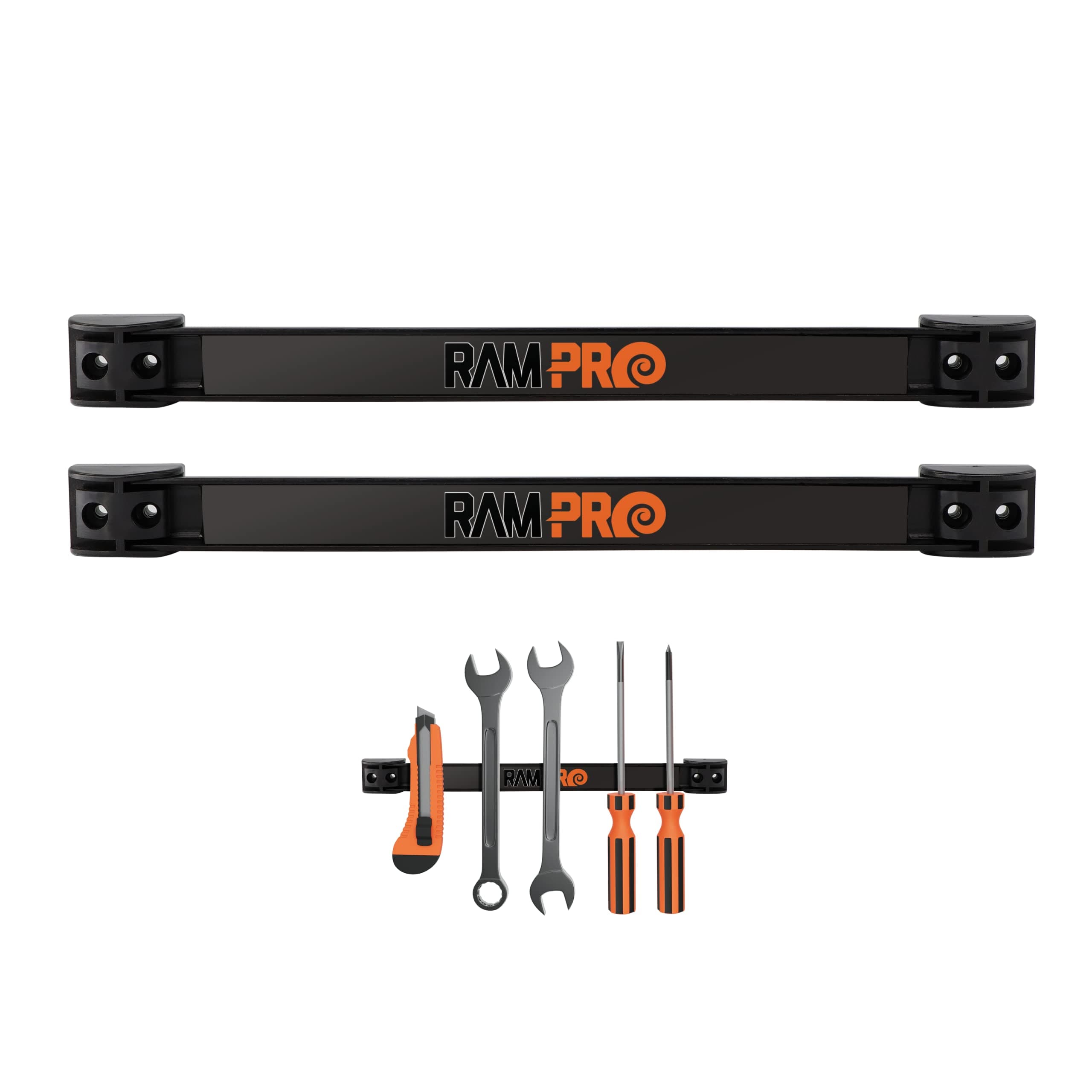 RamPro 2 Pack 12" Magnetic Tool Holder, Magnetic Tool Holder Strip, A Tool Magnet Bar For Shop Organization, Magnetic Tool Organizer For Garage, Easy To Install Tool Magnet - Mounting Screws Included