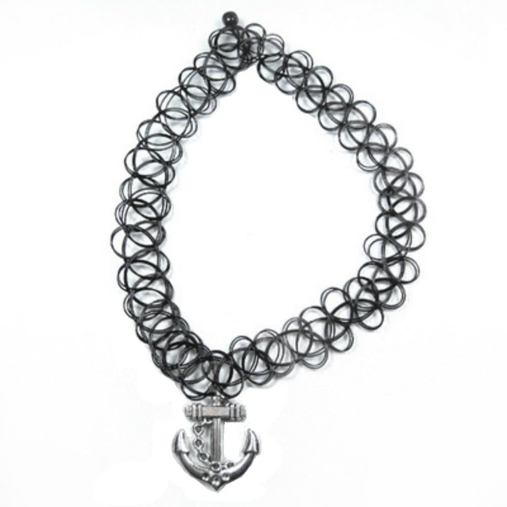 Misswish Anchor Nautical Tattoo Choker Stretch Celtic Knot Necklace Vintage Elastic