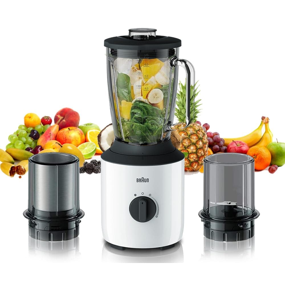 Braun JB 3173 Powerblend Glass Jug Blender 1.5 Ltr, 800 Watts'Min 1 year manufacturer warranty'