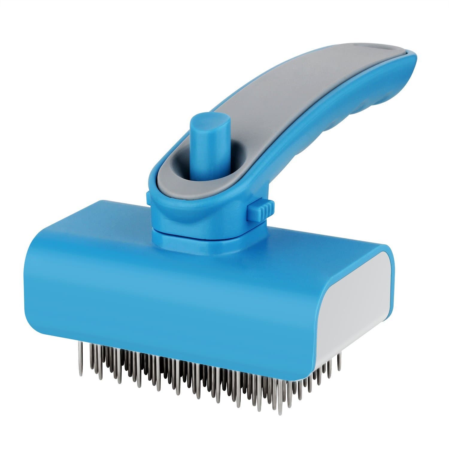 Pet Deshedding Tool And Grooming Brush For Dogs, Cats Blue Stainless Steel, Painless Safety Hair Matting Removal