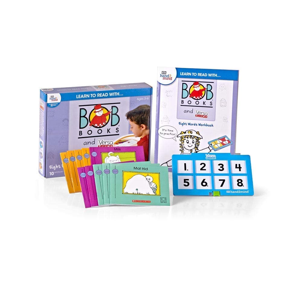 hand2mind Learn to Read with BOB Books & VersaTiles Sight Words Set, Early Reader Books for Kids Ages 4-6, 10 BOB Books, Workbook & Answer Case, Homeschool Kindergarten Supplies