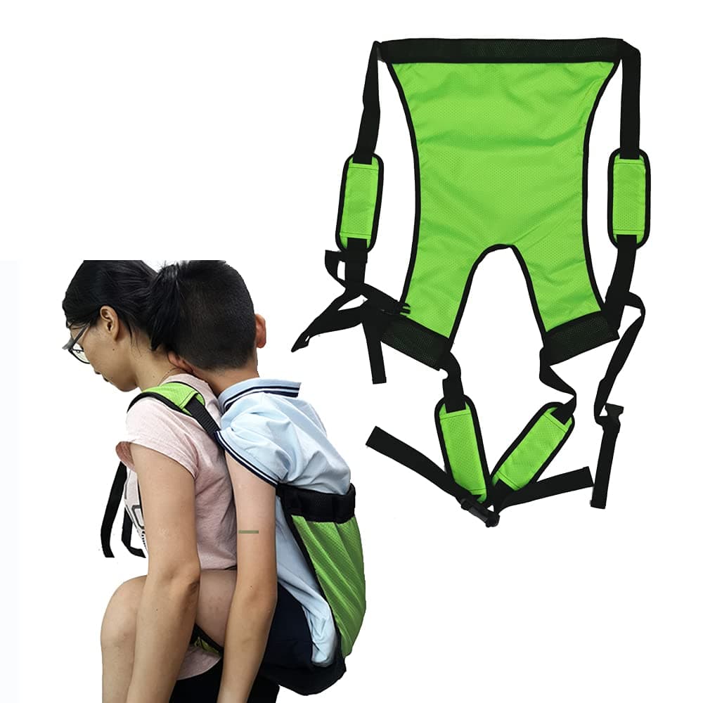 Double-Layer Child Carrier Outdoor Hiking Kids Back Carrier Lift Sling Back Pack Belt for Transferring Children to Car,Wheelchair,Vehicle,Bed,Chair