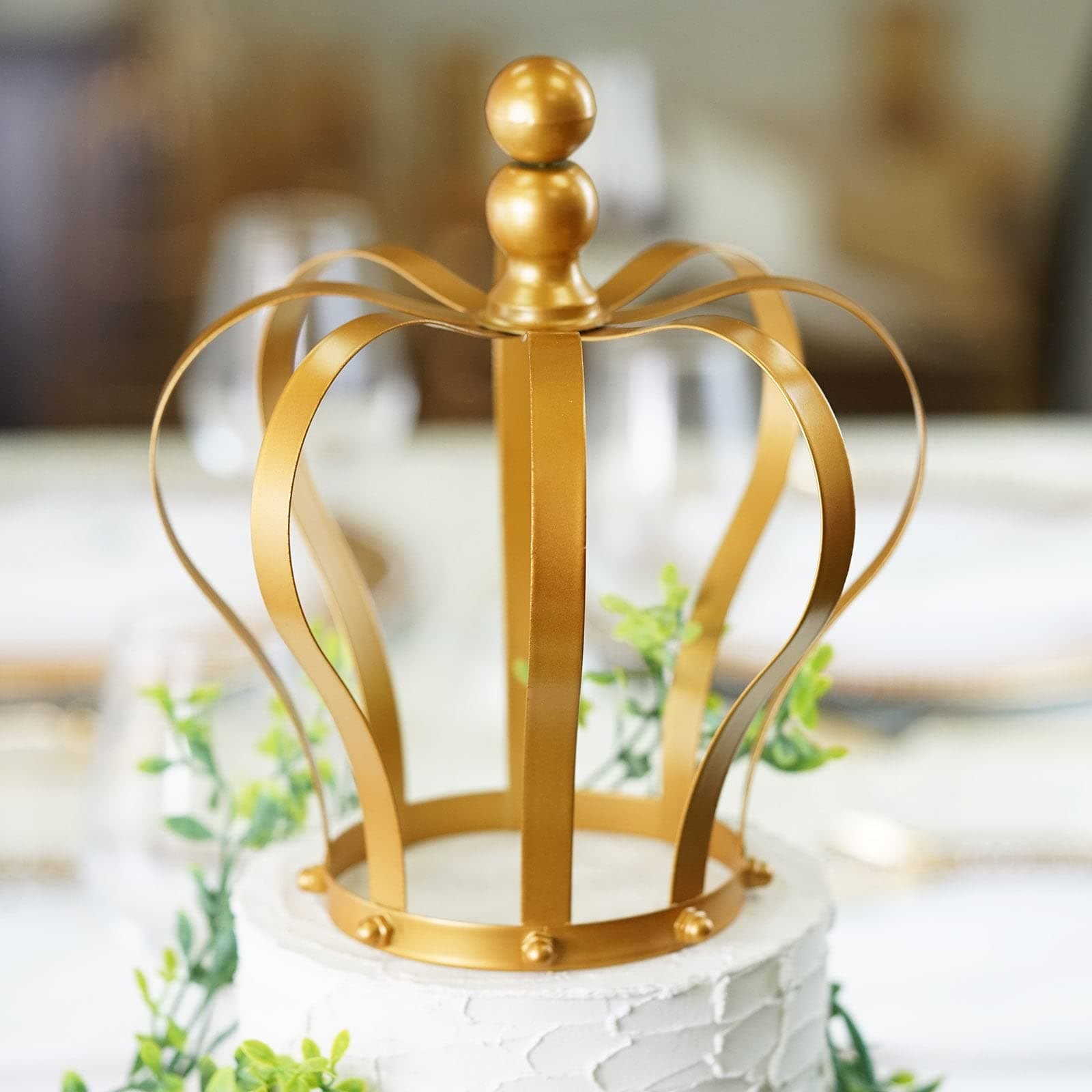 Efavormart 9" Gold Metal Royal Crown Cake Topper For Wedding Party Special Event Personalized Decorations