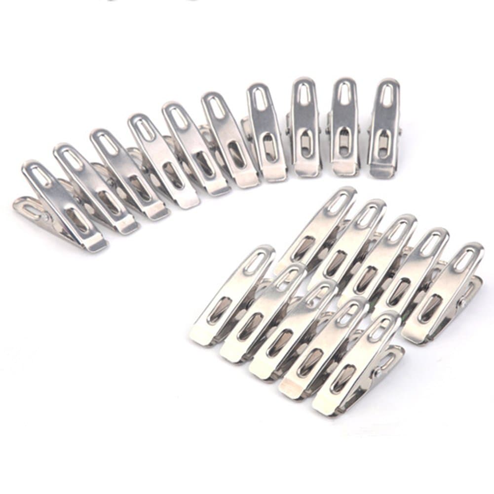 Dailydollor Stainless Steel 40pieces/lot Small Flat Clothespin Mini Socks Clip