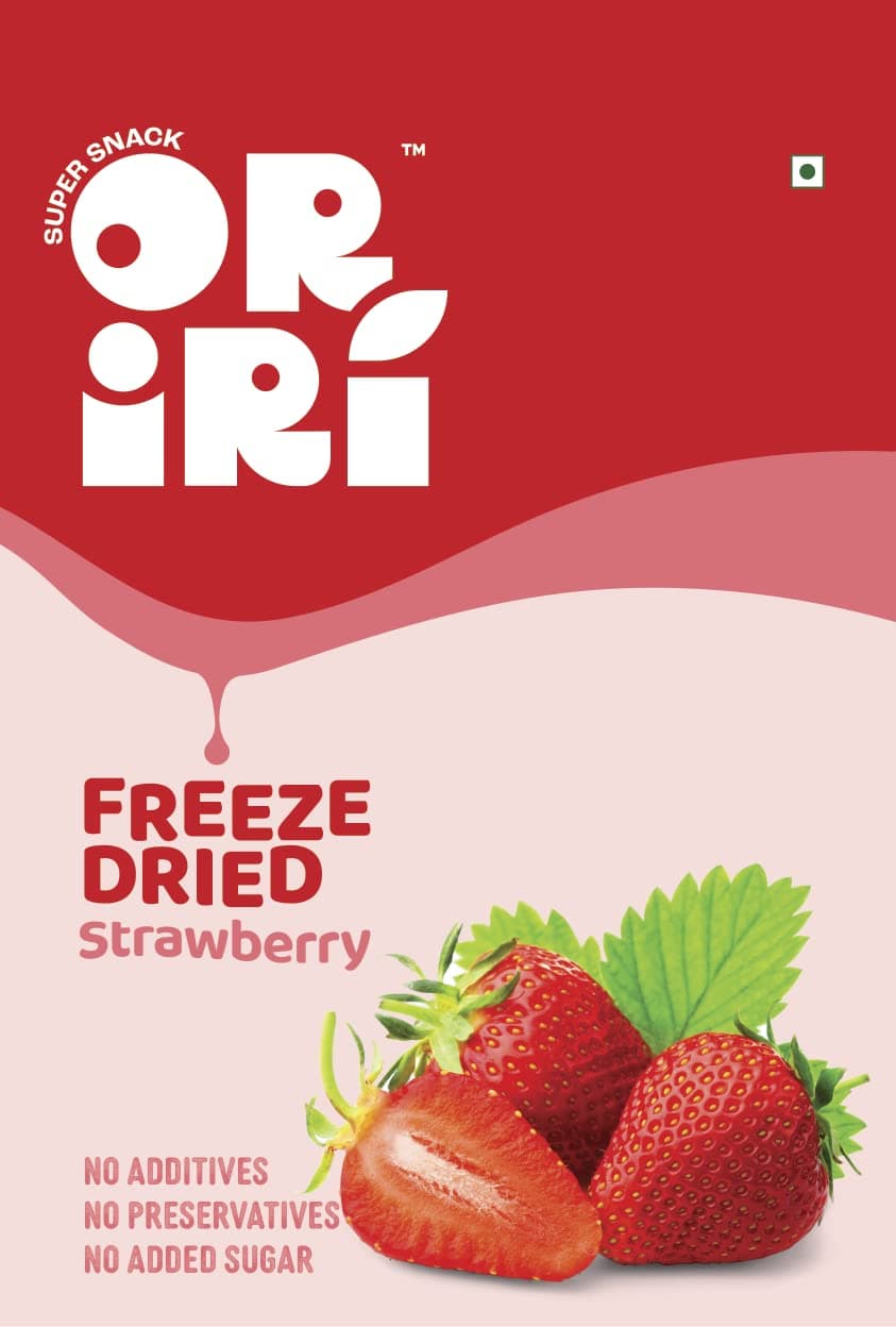 Freeze Dried Strawberry by Oriri | 100% Natural and Healthy | Sugar free snack | Vegan | 20 grams