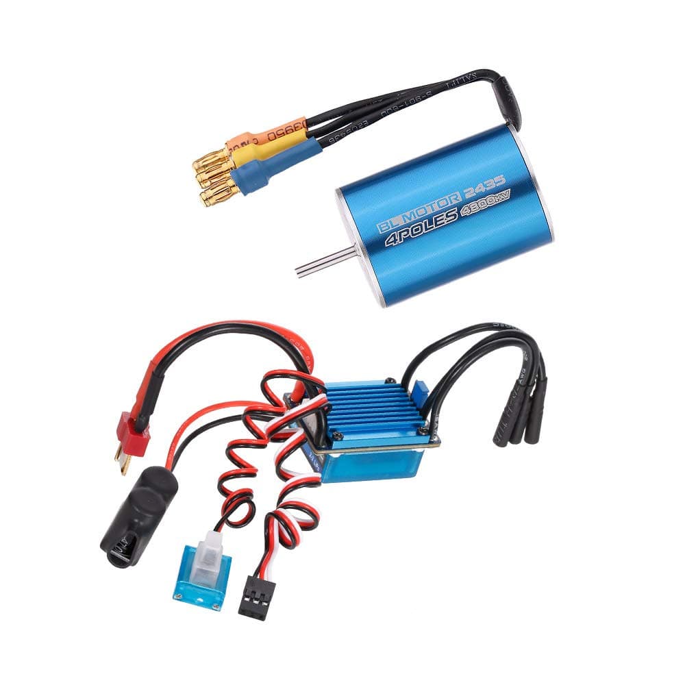 2435 4800KV 4P Sensorless Brushless Motor with 25A Brushless ESC?Electric Speed Controller?for 1/16 1/18 RC Car Truck
