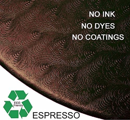 Econotex Fitted Round Sculptured Vinyl Table Cloth Cover fits 36" to 46" Espresso Brown