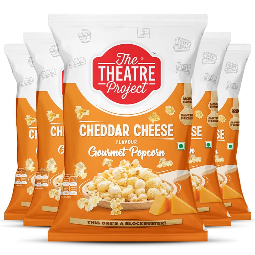 Cheddar Cheese Popcorn Combo Pack - Gourmet Snack, Perfect for Any Occasion 5 Pouches (275g)