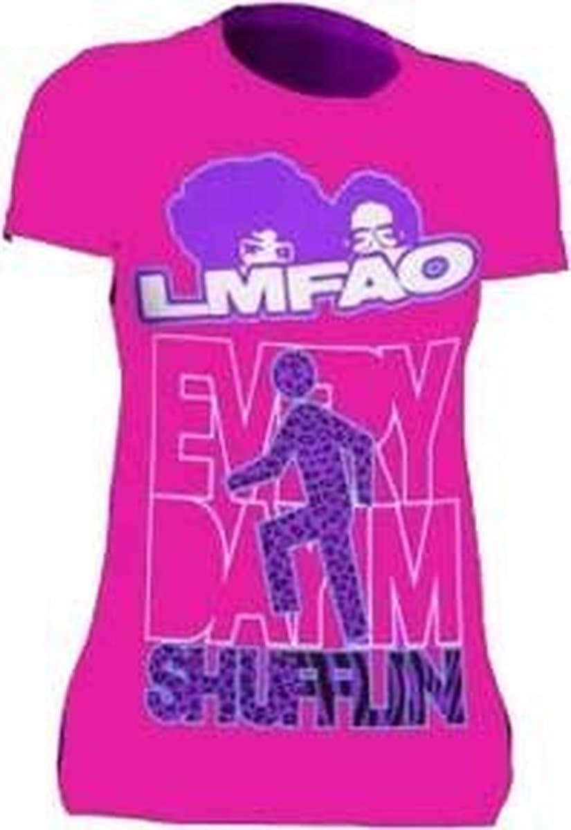 LMFAO EDIS Everyday I'm Shufllin Fuchsia Juniors T-shirt (Juniors Small)