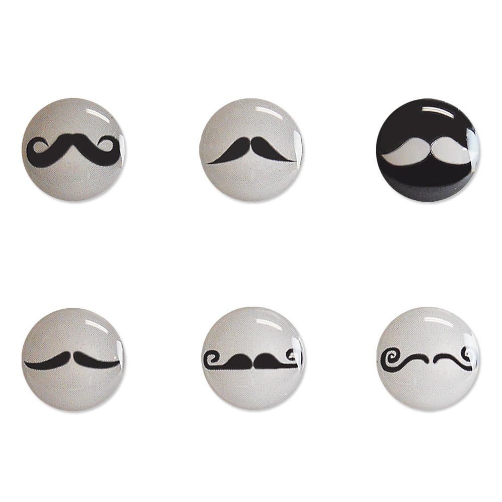 Mustache Pattern Home Button Sticker for Apple iPhone / iPad / iPod Touch / iPod - 6 in 1 Pack