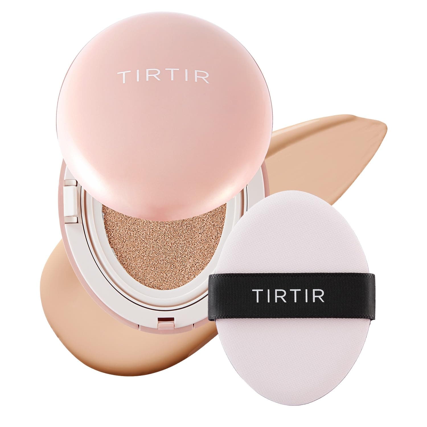 Mask Fit All Cover Pink Cushion Foundation | High coverage, Velvety Matte Finish, Lightweight, Flawless, Corrects Redness, Korean Cushion (#21C Cool Ivory, Full Size, 0.63 Fl Oz)