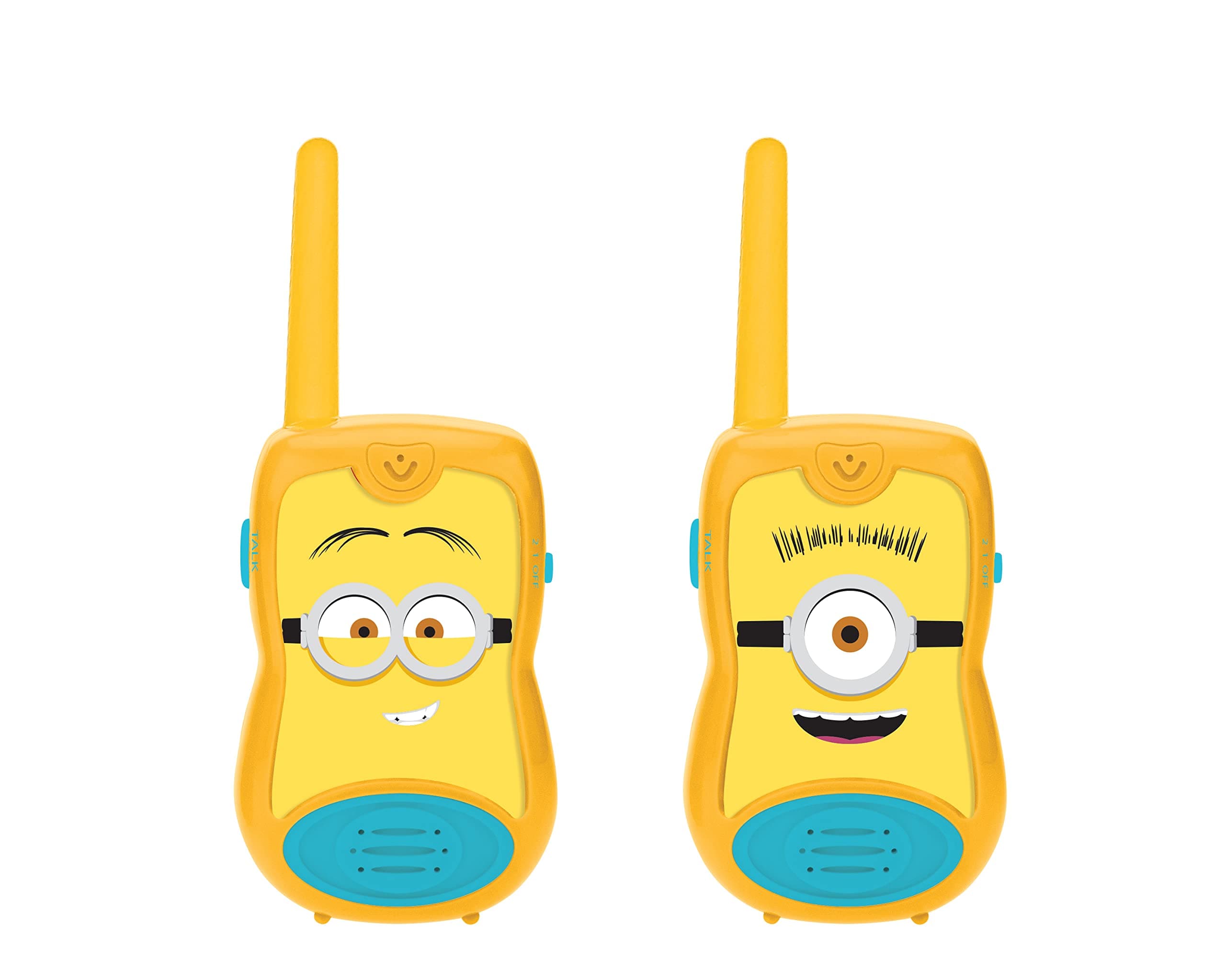 LEXIBOOK, Despicable Me, Minions Walkie-Talkies 200m, Communication Game for Children, 2 Communication Channels, Belt Clip, Yellow, TW12DES