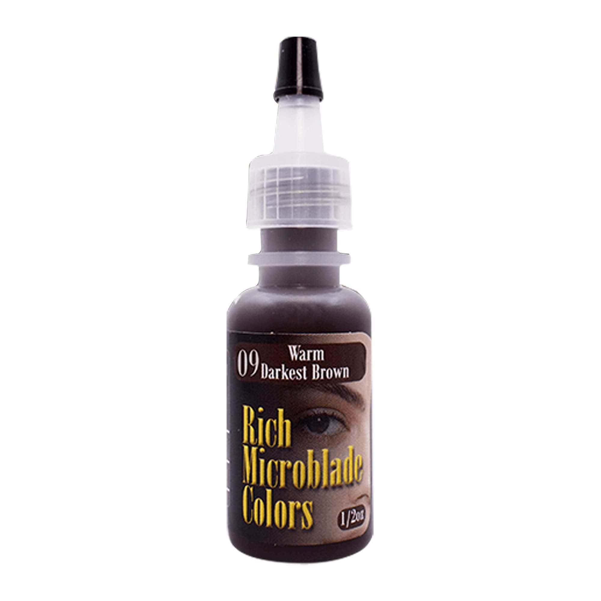 Permanent Makeup Tattoo Ink – 1/4oz Bottle – 09 Warm Darkest Brown