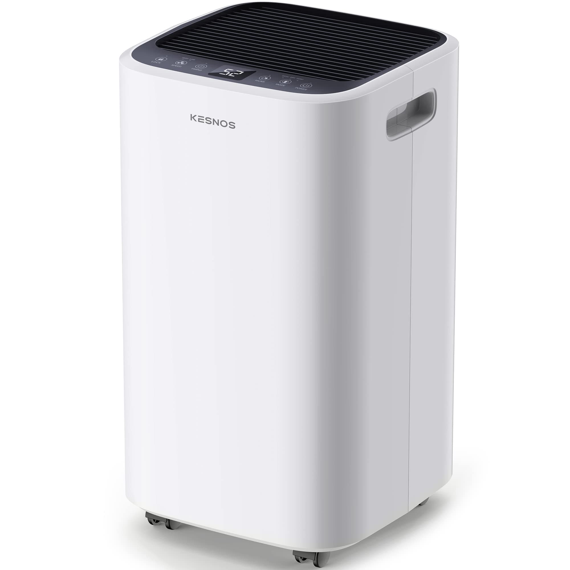 Kesnos34 Pin Dehumidifiers for Home and Basements, Dehumidifiers For Bedroom with Continuous Drain Hose For 2000 Sq. Ft, 24H Timer, Child Lock and Auto Defrost for Basement, Office and Bathroom