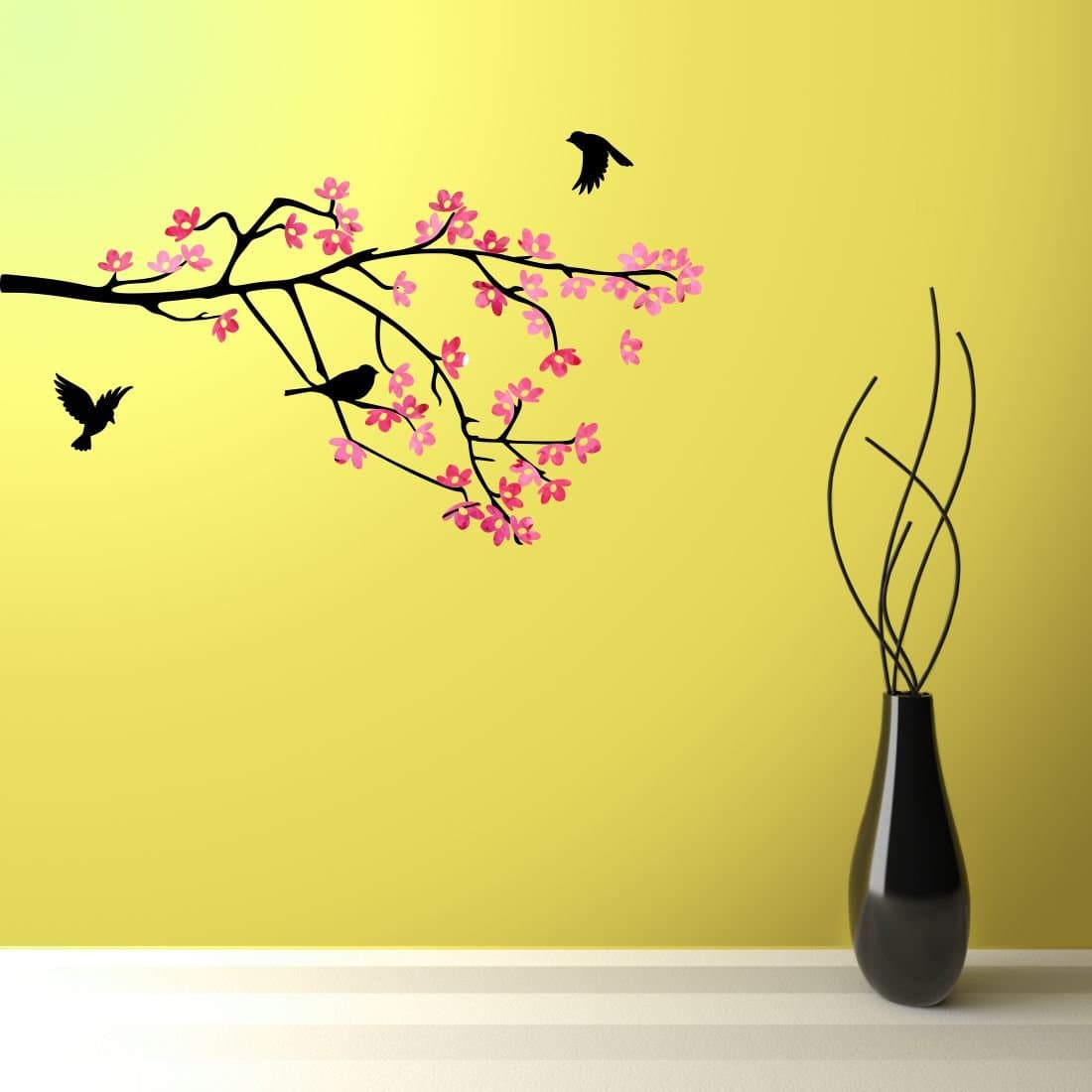 Asian Paints Hanging Dandelions Wall Sticker (PVC Vinyl, 30.48cm x 76.20 cm, Multicolour)
