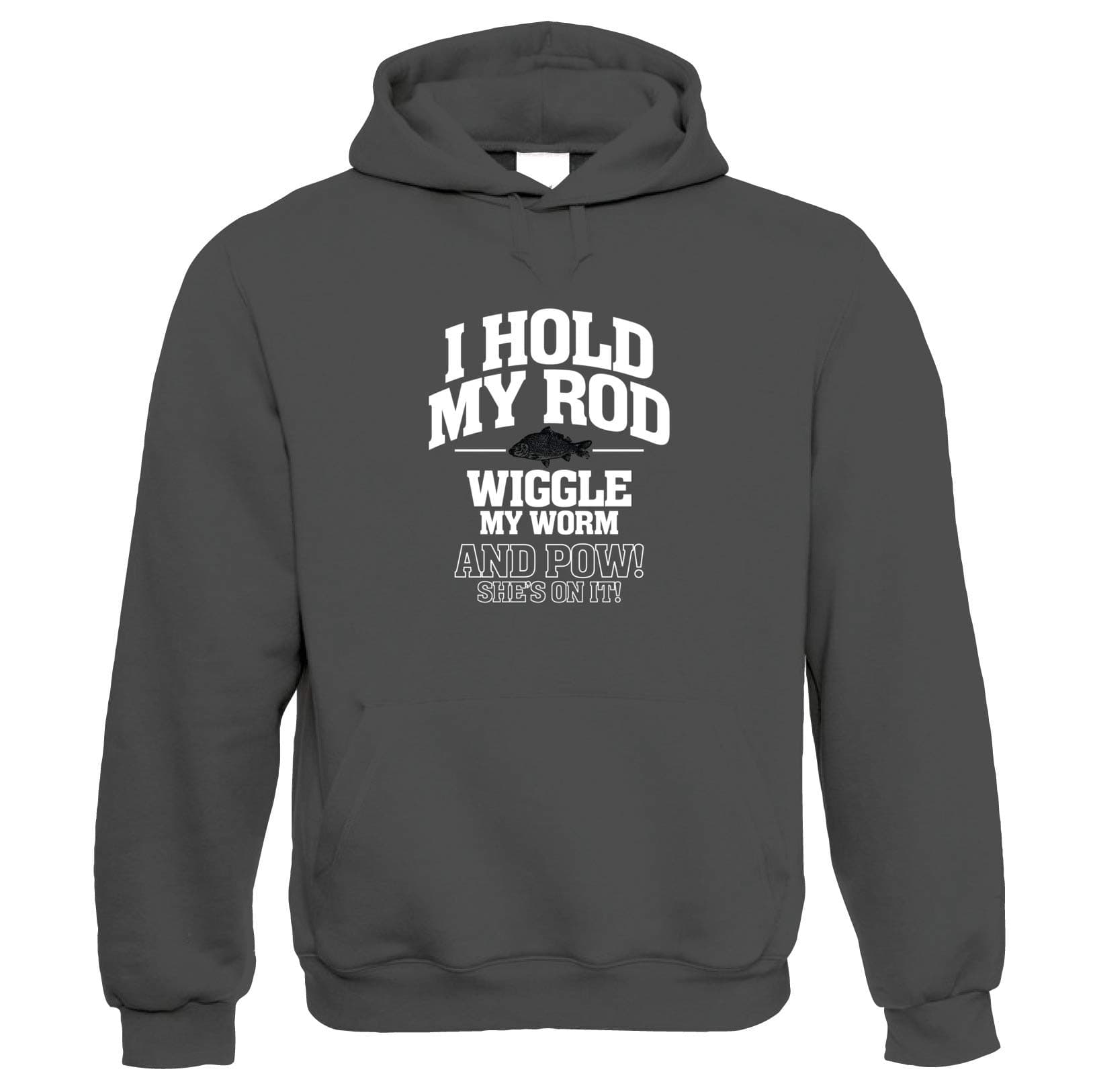 I Hold My Rod Mens Funny Fishing Hoodie - Carp Sea Fly Gift for Dad | Angling Fisherman Fishery Bait Line Bite Reel Rod | Humour Laughter Sarcasm Jokes Messing Comedy | Hobbies Him Birthday