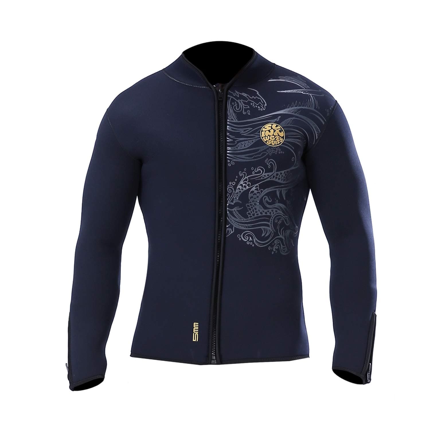 PAWHITS 5 mm Neoprene Thermal Jacket Long Sleeve Wetsuit Neoprene Diving Suit Men Women